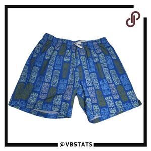 Bear Bottom‎ Men's Elastic Waist Totem Pole Swim Trunks Board Shorts Sz Large 7"